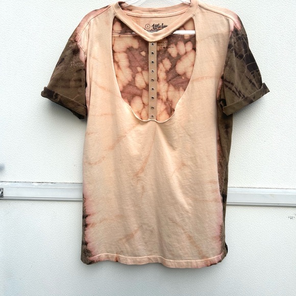 Affliction Standard Series T Shirt Women S Tie Dye Pink Brown Studs Biker Grunge - Picture 11 of 12